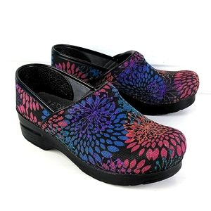 Dansko Vegan Pro Black Starburst Clog Floral size 38